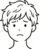 男性（困った顔のイラスト）